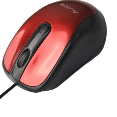 Wired USB Mouse Red Plug and Play Windows Mac 1600DPI Universal - Image 1 of 4