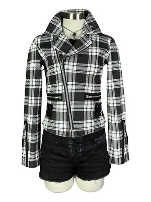 Tripp NYC D-Ring Moto Negro Blanco Cuadros Punk Rockabilly Ska Motociclista Gótico BD3243P Foto 1 de 4