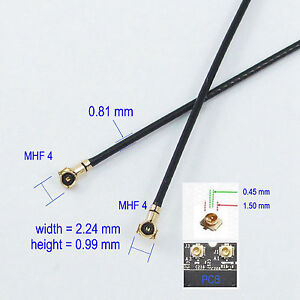 MHF4 to MHF 4 VI IPX IPEX 0.81mm RF Pigtail Coax Jumper 4in Cable 10cm Antenna "