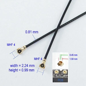 MHF4 to MHF4 female WFL w.FL IPX4 Cable 0.81mm Pigtail Coax Coaxial Jumper 10cm - Picture 1 of 8