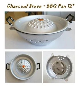 1 Set Thai BBQ Mookata Korean Grill Pan 12" with Stove Aluminium Free Chopsticks - Picture 1 of 12