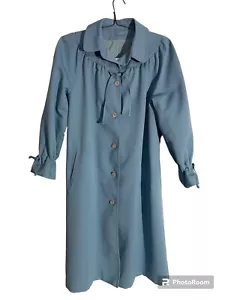 Trench Coat Unika Forecaster Boston Sz 15/16 Nylon Rain Coat Blue - Picture 1 of 8
