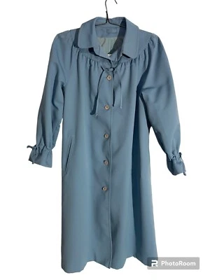 Trench Coat Unika Forecaster Boston Sz 15/16 Nylon Rain Coat Blue - Image 1 of 4
