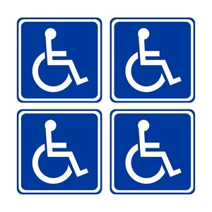 Adesivi Disabili Invalidi Kit 4 pezzi - Quadrato - Per Uso Esterno e Interno - Imagen 1 de 2