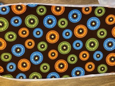 Stoff Jersey braun little darling bunte Kreise mit Sternen VB 150 x 30 cm - Bild 1 von 3