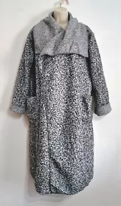Made In Italy GLOSSY BNWOT Grey Lagenlook Long Coatigan Cardigan Pocket One Size - Picture 1 of 19