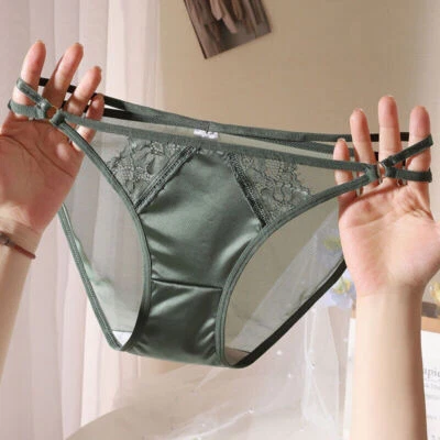 Lote de 1/5 bragas de satén transparente bikinis de cuerda ropa interior sexy de encaje para mujer nuevas Foto 1 de 4