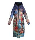 Chic Womens Winter Long Floral Down Parka Trench Coat Hooded Warm  Jacket Sz