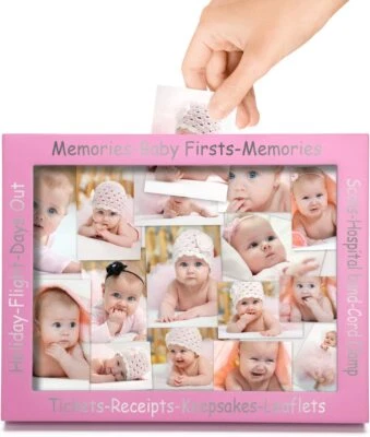 Pink 11 x 14in Memory Keepsake Deep Frame For Photos Tickets Trips Baby Memories - Image 1 of 4