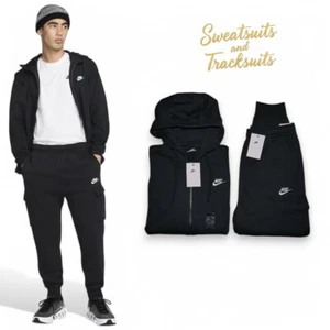 Nike Club Fleece Herren Gr. M Cargo Jogginganzug 2-teilig Trainingsanzug Hoodie Jogginghose Neu mit Etikett - Bild 1 von 14