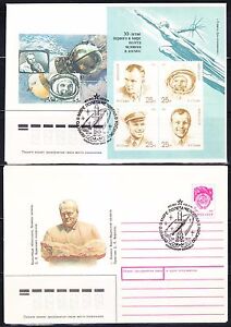 Soviet Russia 1991 two Space covers 30th anniversary of 1st Yuri Gagarin flight