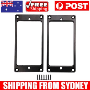 2PCS Black Flat Metal Humbucker Pickup Mounting Ring for Electric Guitar Parts - Picture 1 of 9