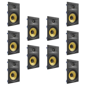 10er-Pack - TDX 6,5" 2-Wege Wand Heimkino Surround Sound Lautsprecher bündig weiß - Bild 1 von 11