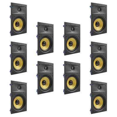 10 Pack - TDX 6.5" 2-Way In Wall Home Theater Surround Sound Speaker Flush White