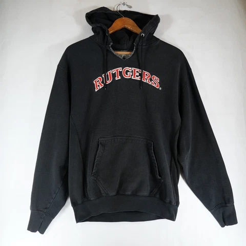 Vintage Rutgers Sweatshirt Men's Scarlet Knights Black Hoodie Size S Cover