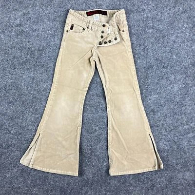Pantalones Mudd Pana Niña Talla 7 Beige Acampanados Retro Y2K Elastizados Informales Foto 1 de 4