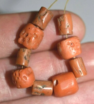 Antique Natural Red Coral Beads Collected From Nigeria Via African Trade - Image 1 of 3