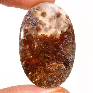 A+ 100% Natural indonesian MOSS AGATE Oval Cabochon Gemstone 36.40 Ct 23X36X5mm - Picture 1 of 7