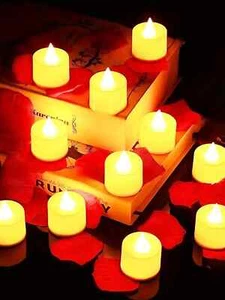 6-24Pcs LED Candle Tea Lights Flameless warm light Candle Battery operated - Picture 1 of 9