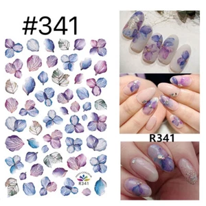 Flower Pedal Nail Decals Watercolor Flower Nail Sticker Peel & Apply - Picture 1 of 1