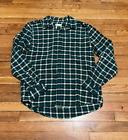 GAP Men's Green Plaid Flannel Button Down Shirt Size Large Standard Fit