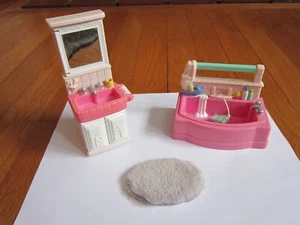 Fisher-Price Loving Family Dollhouse Scrub-a-Dub Tub Bathroom Vanity Rug - Picture 1 of 21