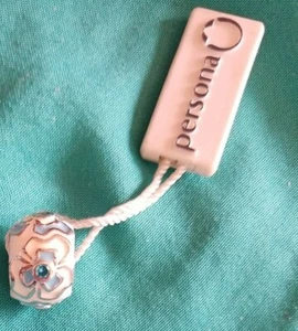 ZALES Persona 925 STERLING SILVER FLOWERED BEAD Charm Enamel EUROPEAN LOT PT2252 - Picture 1 of 2