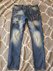 BILLIONAIRE BOYS CLUB Voyager Skinny Jeans 36x32 Front Zip Snap Pockets 