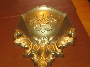 Homco Gold Wall Pocket Planter Vintage 1978 Hollywood Regency #6050 - Picture 1 of 2