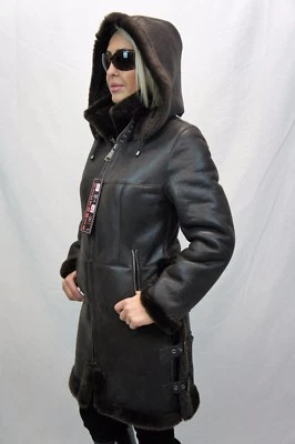 Abrigo Chaqueta Aviador Bombardero Piloto Aviador Marrón 100% Piel de Oveja XS - 7XL Foto 1 de 4