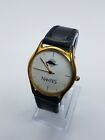 Nantes Minimalistic Gold Tone Watch For Men And Women Black Leather Watch Strap
