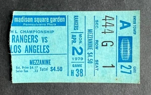 1979 Los Angeles Kings vs New York Rangers Ticket Stub 4/2/79 Marcel Dionne 57th - Picture 1 of 2