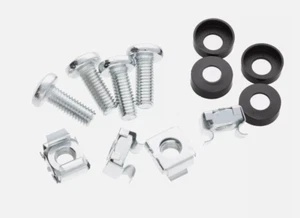 M6 BZP Cage Nuts Set Bolts BZP/Screws/Washer for Cabinet/Rack Mount x4 Lot - Picture 1 of 1