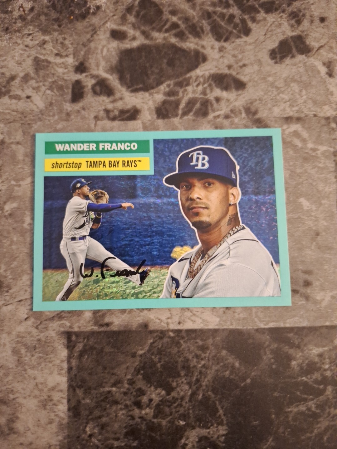 2023 Topps Archives Aqua Sparkle /75 Wander Franco Tampa Bay
