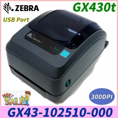 ZEBRA Gx430T Monochrome Thermal Transfer Desktop Printer Print Width of 4 in USB - Image 1 of 4