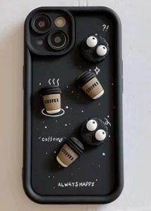 For iPhone 16 15 Pro Max 14 Plus 13 12 Lucky 3D Coffee Briquet Soft Phone Case - Photo 1 sur 2