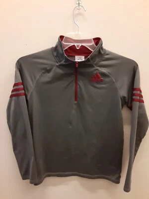 Adidas 1/4 Cremallera Gris Pullover Camisa JUVENTUD Mediana (10-12) Niño Niña  Foto 1 de 4