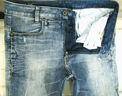 HOT Men G STAR RAW DENIM D-STAQ 3D SUPER SKINNY STRETCH Jeans 31 x32 (Fit 33x30) - Image 1 of 4