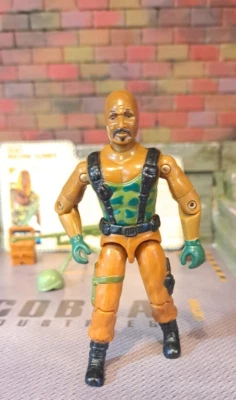 GI JOE ~ BLOQUEO DE CARRETERA 1984 ~ SIN AGRIETAR ~ AMETRALLADOR PESADO ~ 100% y tarjeta de archivo Foto 1 de 4