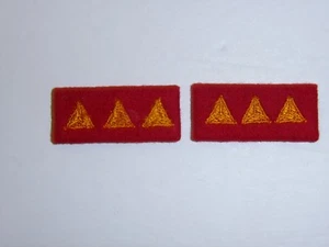 b1199-3 WW 2 Republic of China Army EM collar patch Private 1st class pair IR17E - Picture 1 of 3