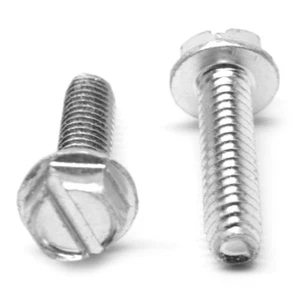 #10-32 x 5/8" Ranura de tornillo rodante de hilo fino lavadora hexagonal HD zinc y cera - Imagen 1 de 1