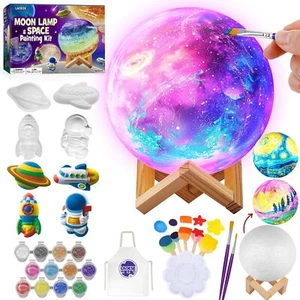 Paint Your Own Moon Lamp Kit Cool Gifts DIY 3D Space Moon Night Light Art Sup... - Picture 1 of 6