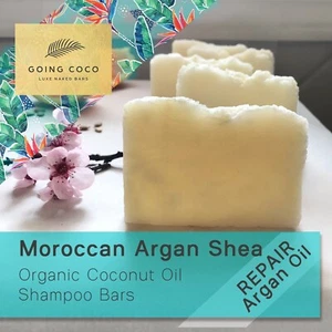 95% Organic COCONUT OIL SHAMPOO Bar - ARGAN SHEA - All Natural- Damaged/dry hair - Picture 1 of 7