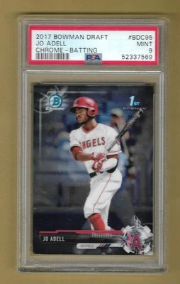 JO ADELL 2017 BOWMAN CHROME DRAFT 1ST ROOKIE RC GRADED PSA 9 MINT #BDC95 MLB - Image 1 of 2