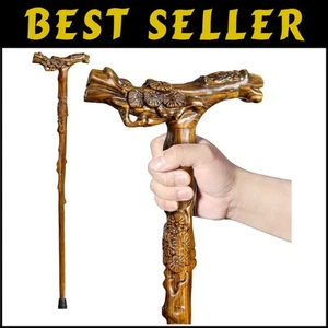 Customizable Hand-Carved Walking Canes with Stylish Massage Handle - Gift Ready - Picture 1 of 10