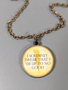 Harry Potter Necklace I Solemnly Swear I'm Up To No Good Bronze Tone 22 in - Picture 1 of 6