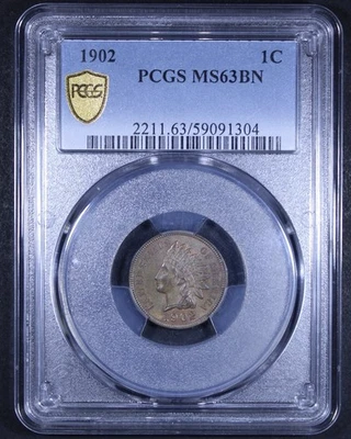 1902 Indian Head Cent - 1c PCGS MS63 BN - Brown - PCGS Gold Shield - Image 1 of 4
