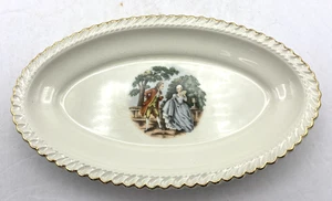 Harker Pottery Company Porcelain Plate 22k Gold Trim Courting Couple - Picture 1 of 5