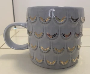 Taza de café Starbucks de cerámica dorada con patrón festoneado de 10 onzas 2016 - Imagen 1 de 8