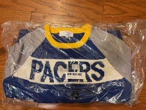Touch by Alyssa Milano Pacers Crew Neck Sweater Blue Gray Yellow L New - Picture 1 of 5
